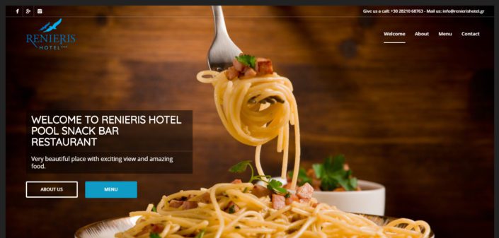Web Design | Renieris Hotel Restaurant Web Design | Theofilos Kalogerakis