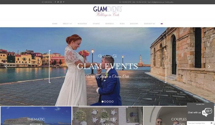 Web Design | Glam Events Web Design | Theofilos Kalogerakis